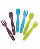 BeeBaby Easigrip Self Feeding Plastic Spoons and Forks Set of 3 - Multicolor