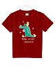 BRATMA Half Sleeves Cartoon Style Collection Alligator Printed Tee - Maroon