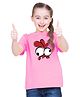 BRATMA Half Sleeves Cartoon Style Hen Printed Tee  - Pink