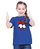 BRATMA Half Sleeves Cartoon Style Hen Printed Tee - Royal Blue