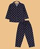 Piccolo Full Sleeves All Over Christmas Candies Printed Night Suit With Coordinating Flip Flops - Navy Blue