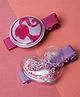 Stol'n Set Of 2 Barbie Featured Heart Shaped Hair Clips - Blue & Pink