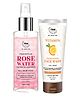 TNW The Natural Wash Combo of 2 Steam Distilled Pure Rose Water 200ml Vitamin C Exfoliating Face Wash 100ml