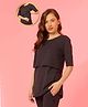 Zelena Half Sleeves Solid Zipless Maternity Feeding Top - Dark Grey