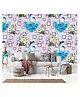 Oren Empower Effect with Shades of Blue PVC Vinyl Waterproof Wallpaper - Multicolour