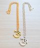 Pretty Ponytails Gift Set Of 2 Om Necklace Or Divine Spiritual Pendant With Chain Yoga Religious Everyday Jewellery - Silver Golden