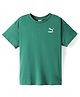 Puma Cotton Knit Half Sleeves Solid Coloured T-Shirts - Mint