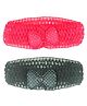 Tia Hair Accessories Set Of 2 Bow Applique Headband - Red Black