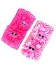 Tia Hair Accessories Set Of 2 Lace Double Frill Flower Headbands - Baby Pink And Dark Pink