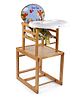 Mee Mee Wooden High Chair Froggy Design - Light Brown Green