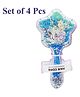 Asera Cute Unicorn Theme With Glittery Star Shape Hair Brush Pack Of 4 - Blue