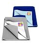 BeyBee Anti-Piling Fleece Extra Absorbent Quick Dry Sheet for Baby Small Size  - Grey & Royal Blue
