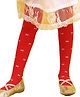 NEXT2SKIN Bow & Polka Dots Printed Footed Stockings - Red