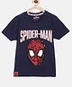 Nap Chief Half Sleeves Spider Man Theme Printed Reversible Sequin Tee - Navy Blue