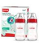 LuvLap Natura Flo Glass Feeding Bottle, 150ml, BPA Free, Anti-Colic Nipple, Pack of 2 Transparent