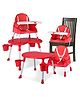 LuvLap 4-in-1 Convertible Baby High Chair with Safety Belts, High Chair, Low Chair, Booster Chair & Table, Removable Tray, Red, 6 Months+