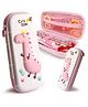 Fiddlerz Pencil Case for Kids Pen Pencil Pouch Holder Stationery Box Large Storage Dino 3D EVA Pencil Pouch for Girls School Supplies Stationary Organizer - Pink