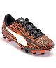 Puma Rapido III FG AG Jr Lace Up Football Shoes with Studs - White and Orange