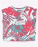 Puma Cotton Knit Sleeveless ESS Plus Flower Power Tee Floral Print - Pink & Blue