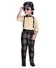 DOTSON Full Sleeves Solid Shirt & Checkered 5 Piece Party Set - Beige