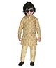 DOTSON Full Sleeves Sequence Achkan Kurta & Pajama Party Set - Brown
