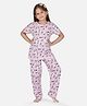 KNITCO Pure Cotton Half Sleeves Panda Printed Night Wear - Pink