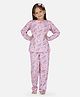 KNITCO Pure Cotton Full Sleeves Unicorns Printed Night Wear - Pink