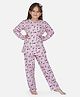 KNITCO Pure Cotton Full Sleeves Panda Printed Night Wear - Pink