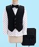 Robo Fry Cotton Full Sleeves Printed Party Suit With Waistcoat & Bow- Black