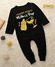 KNITROOT Mother Day Theme Full Sleeves Happy First Mothers Day Printed Romper - Black