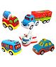 ADKD Friction Powered Pull Back Toy Vehicles Set of 5 - Multicolor