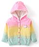 Babyhug Knitted Full Sleeves Front Open Hooded Sweater with Stripes - Multicolour