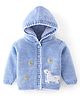 Babyhug Full Sleeves Hooded Sweater Unicorn Design - Blue