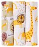 The Mom Store Baby Swaddle Wrap Combo Little Fox Jungle King & Tall as a Giraffe Pack of 3 - Multicolour
