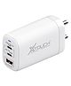 XTOUCH XT-Xtreme GaN 95Watt Fast Charger Type-C to Type-C Cable, Foldable Plug Design 3 Port Charger Compatible with All Device and MacBook and Laptop - White