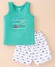 Simply Sinker Sleeveless Innerwear Sets Cars Print - Green