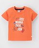Simply Sinker Half Sleeves T-Shirt Text Print - Orange