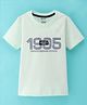 Smarty Boys Cotton Half Sleeves T-Shirt With 1995 Print - Sky Blue