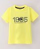 Smarty Boys Cotton Half Sleeves T-Shirt With 1995 Print - Bright Yellow
