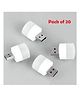 Mihar Essentials Plug in LED Night Light Mini USB LED Light Flexible USB LED Ambient Light Mini Pack of 20 - White