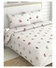 haus & kinder 186 TC 100% Cotton Double Bedsheet with 2 Pillow Covers Blossoms Floral Print - White