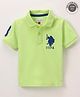 US Polo Assn Cotton Knit Half Sleeves T-Shirt Logo & Number Embroidery - Green