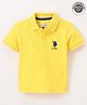US Polo Assn Cotton Knit Half Sleeves T-Shirt Logo - Yellow