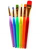 Kunya 6 pc Colorful Paint Brush Nail Brush Art Artistic Brush Water Coloring Brushes Flat Paint Brush for Oil Acrylic & Oil Paintings - Multicolor