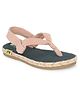 Fresh1947Feet Satin Braided Side Designed Flat Sandal - Peach