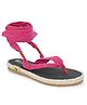Fresh1947Feet Satin Side Braided Solid  Flat Sandal - Pink