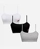 SillySally Pack Of 3 Non Wired & Non Padded Heart Placement Printed Training Bra - Grey Black & White