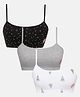 SillySally Pack Of 3 Non Wired & Non Padded Polka dot & Tree Printed Training Bra - Grey Black & White