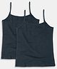 SillySally Pack Of 2 Sleeveless Solid Camisoles - Black