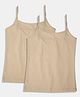 SillySally Pack Of 2 Sleeveless Solid Camisoles - Beige